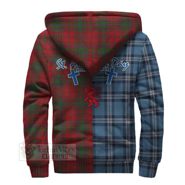 MacDougall (McDougall) Tartan Sherpa Hoodie Happy St. Andrew's Day Half Tartan Style