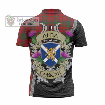 MacDougall (McDougall) Tartan Family Crest Zipper Polo Shirt Lion Rampant Royal Thistle Shield Celtic Inspired - Tartan Vibes Clothing