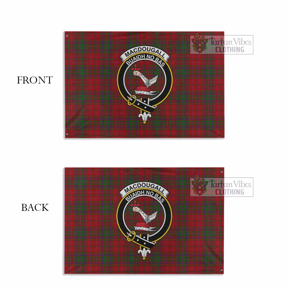 Tartan Vibes Clothing MacDougall (McDougall) Tartan House Flag with Family Crest