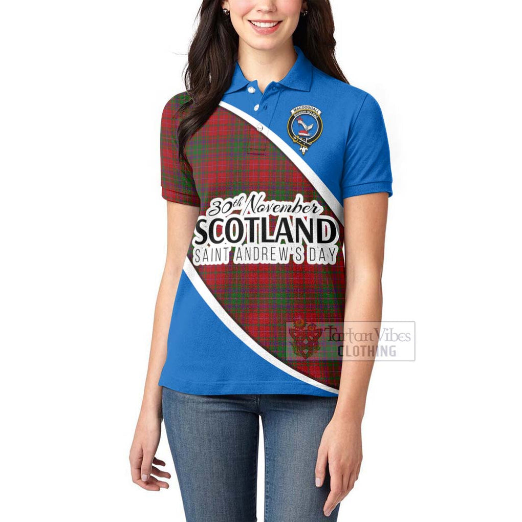 Tartan Vibes Clothing MacDougall (McDougall) Family Crest Tartan Women's Polo Shirt Celebrate Saint Andrew's Day in Style