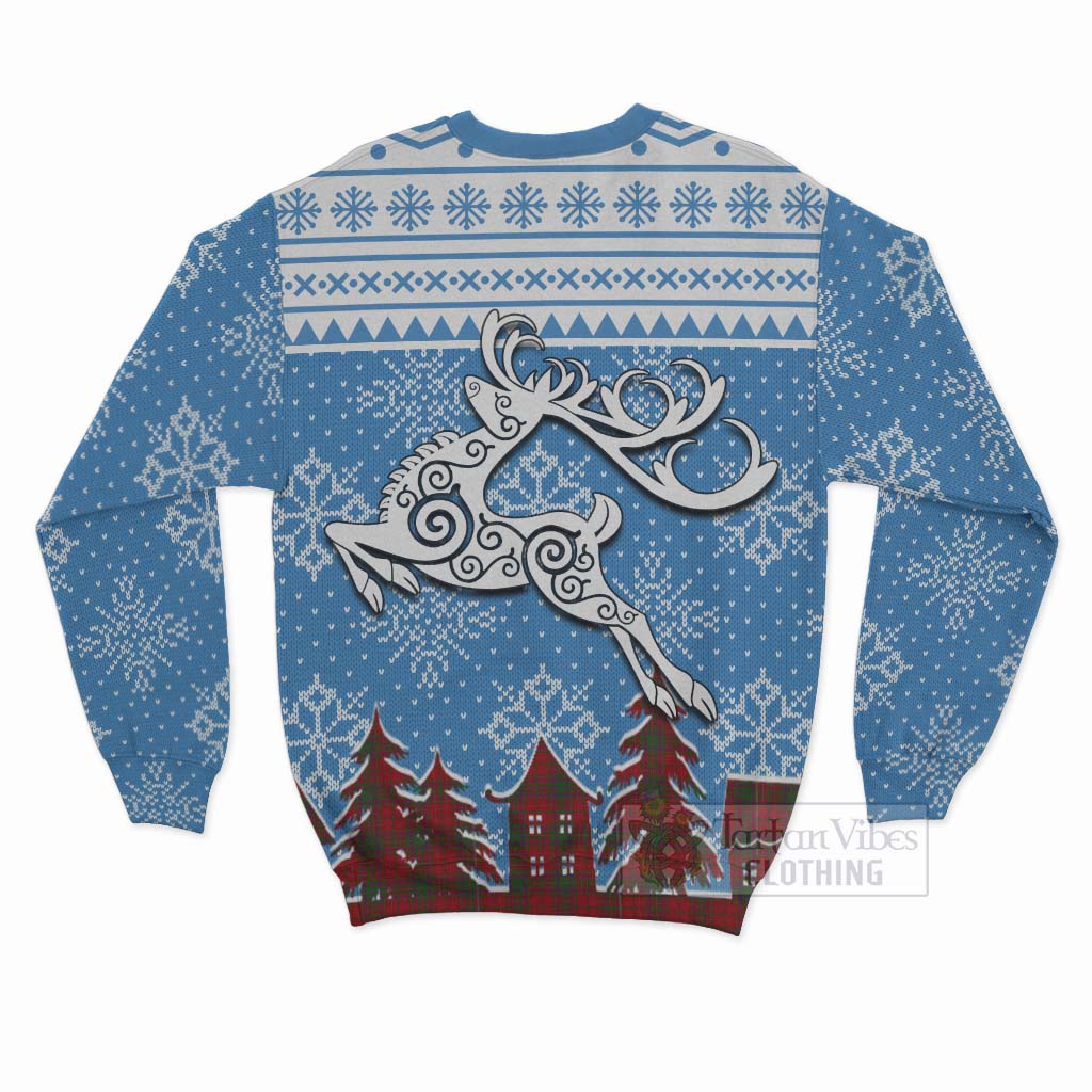 Tartan Vibes Clothing MacDougall (McDougall) Clan Christmas Sweatshirt Celtic Reindeer Style