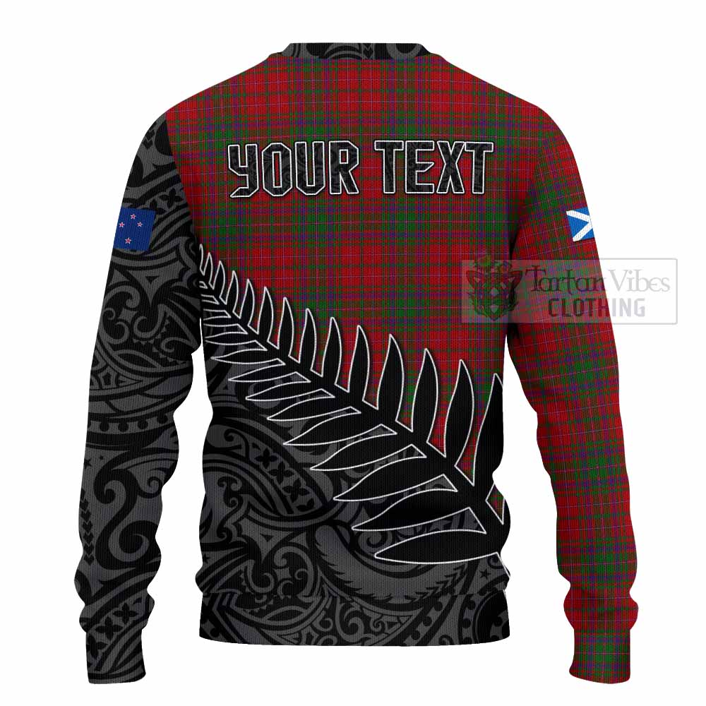 Tartan Vibes Clothing MacDougall (McDougall) Crest Tartan Knitted Sweater with New Zealand Silver Fern Half Style