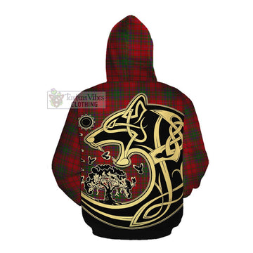 MacDougall (McDougall) Tartan Cotton Hoodie with Family Crest Celtic Wolf Style