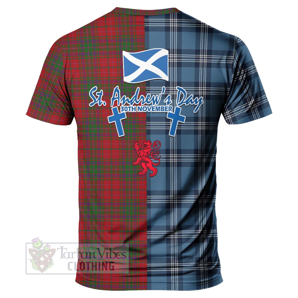 Tartan Vibes Clothing MacDougall (McDougall) Tartan T-Shirt Happy St. Andrew's Day Half Tartan Style