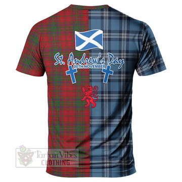 MacDougall (McDougall) Tartan T-Shirt Happy St. Andrew's Day Half Tartan Style