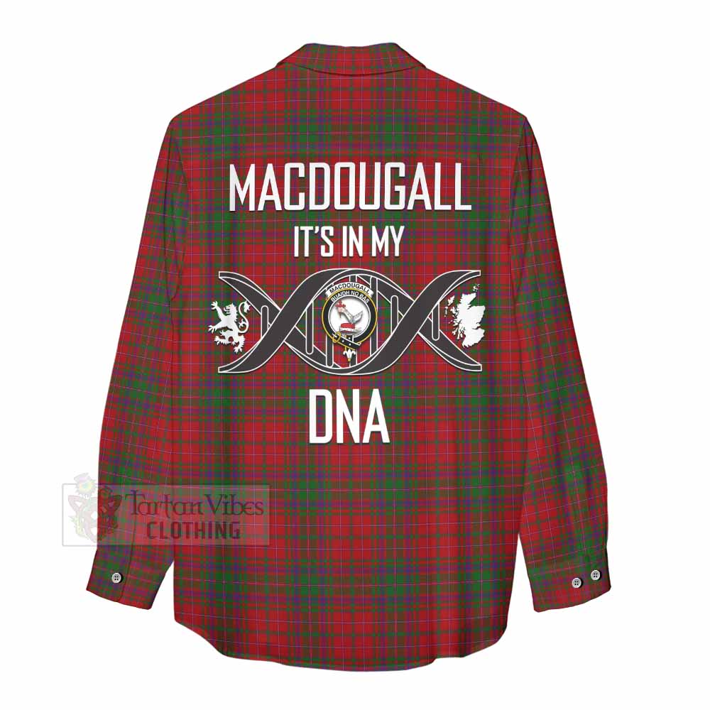 Tartan Vibes Clothing MacDougall (McDougall) Tartan Women's Casual Shirt with Family Crest DNA In Me Style