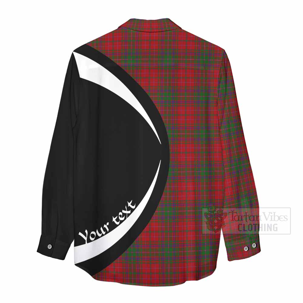 Tartan Vibes Clothing MacDougall (McDougall) Tartan Women's Casual Shirt with Family Crest Circle Style