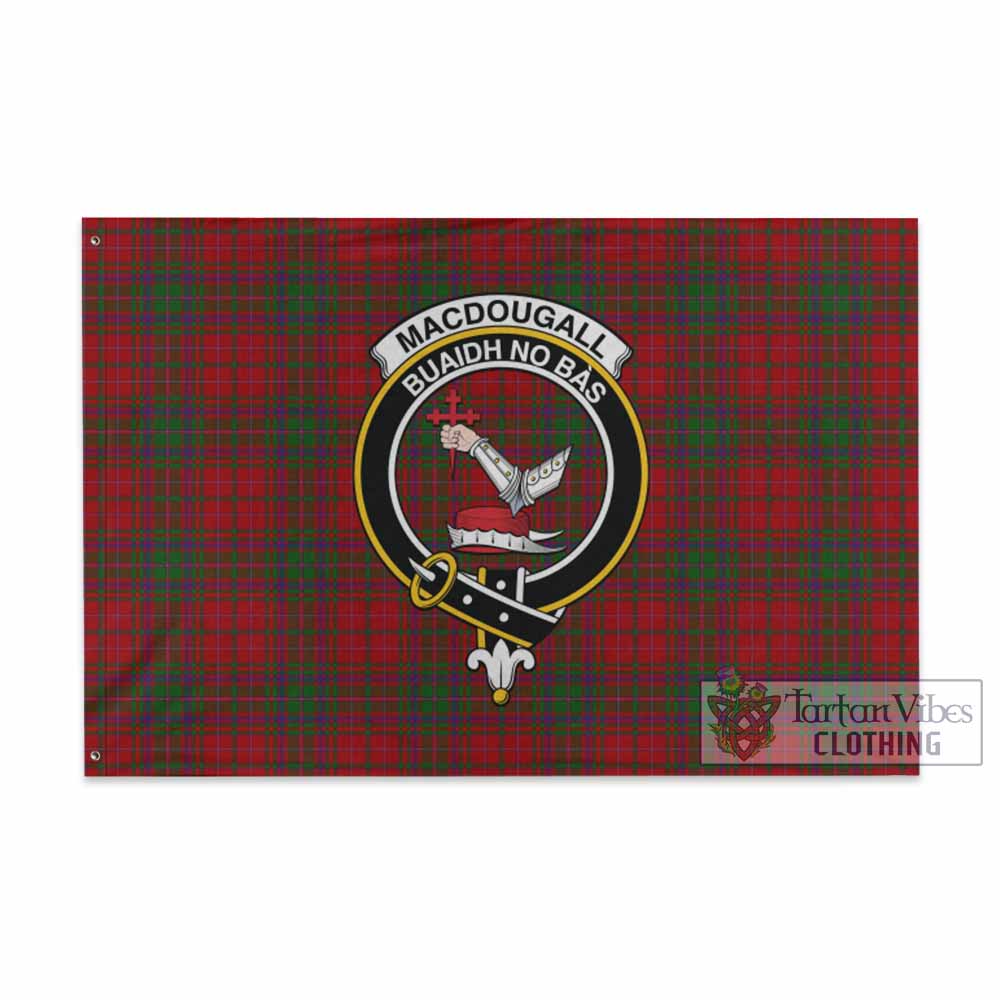 Tartan Vibes Clothing MacDougall (McDougall) Tartan House Flag with Family Crest