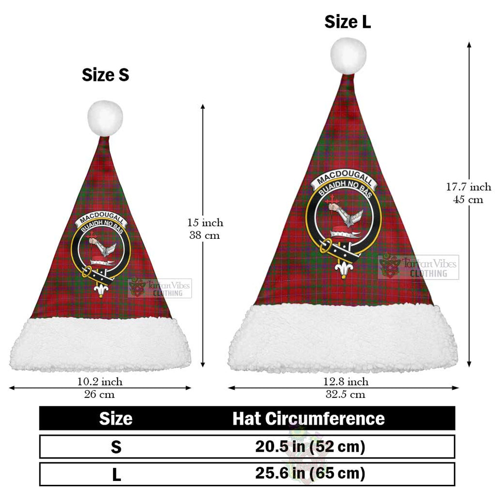 Tartan Vibes Clothing MacDougall (McDougall) Tartan Christmas Santa Hats with Family Crest