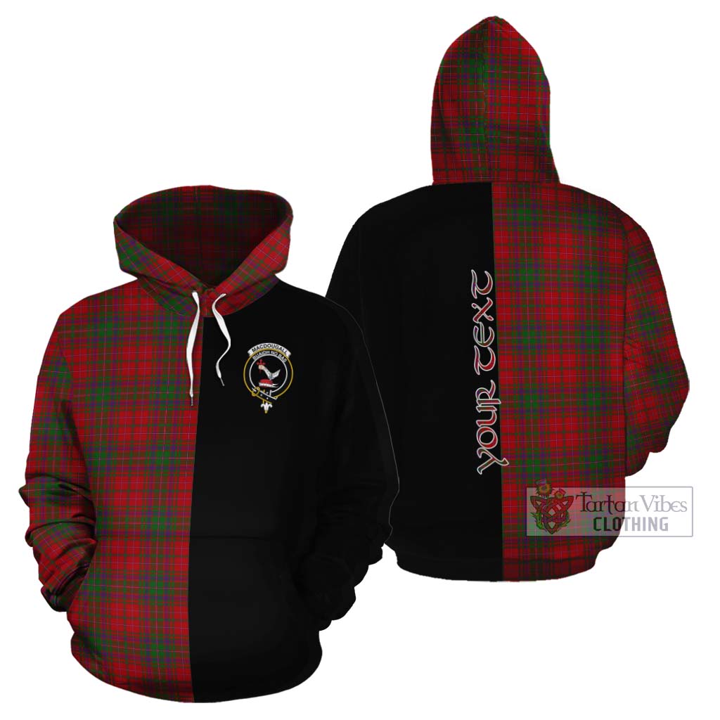 Tartan Vibes Clothing MacDougall (McDougall) Tartan Cotton Hoodie with Family Crest and Half Of Me Style