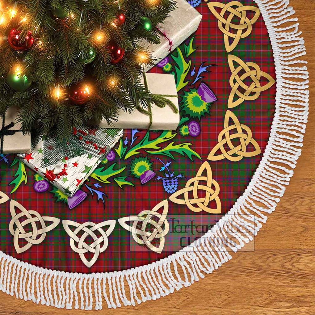 Tartan Vibes Clothing MacDougall (McDougall) Tartan Christmas Tree Skirt with Thistle Celtic Knot Style