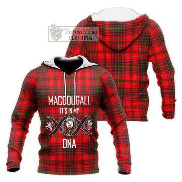 MacDougall Modern Tartan Knitted Hoodie with Family Crest DNA In Me Style