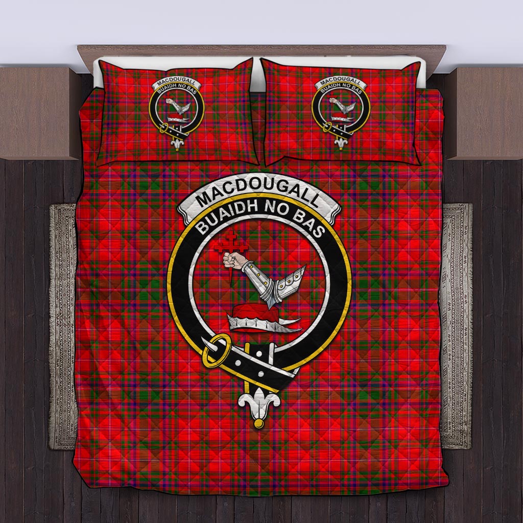 MacDougall Modern Tartan Quilt Bed Set with Family Crest Twin - Tartan Vibes Clothing