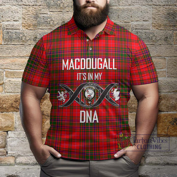 MacDougall Modern Tartan Polo Shirt with Family Crest DNA In Me Style