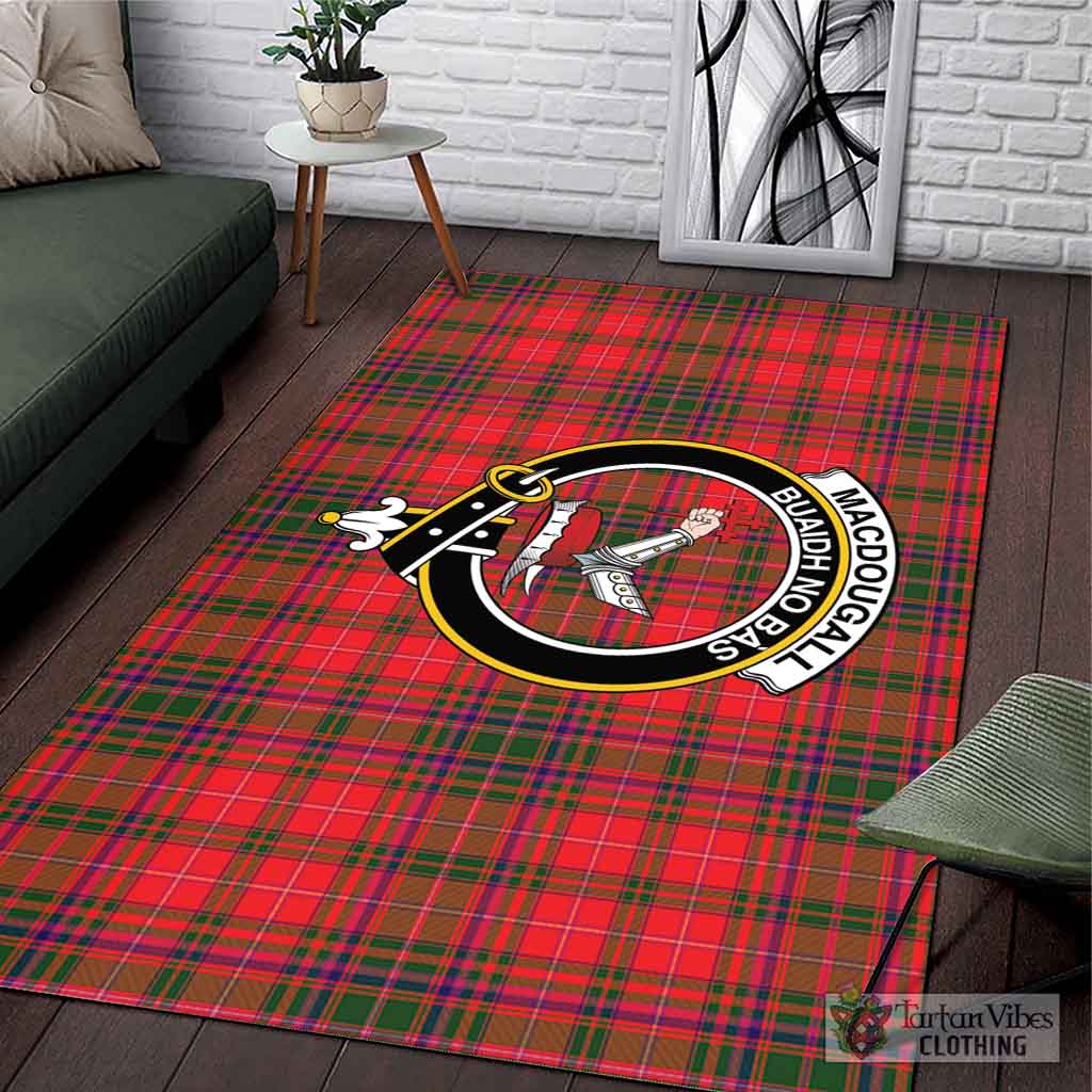 Tartan Vibes Clothing MacDougall Modern Tartan Area Rug with Family Crest