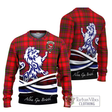 MacDougall Modern Tartan Ugly Sweater with Alba Gu Brath Regal Lion Emblem