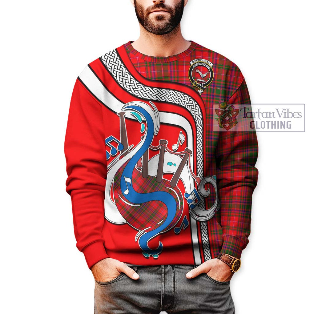 Tartan Vibes Clothing MacDougall Modern Tartan Sweatshirt with Epic Bagpipe Style