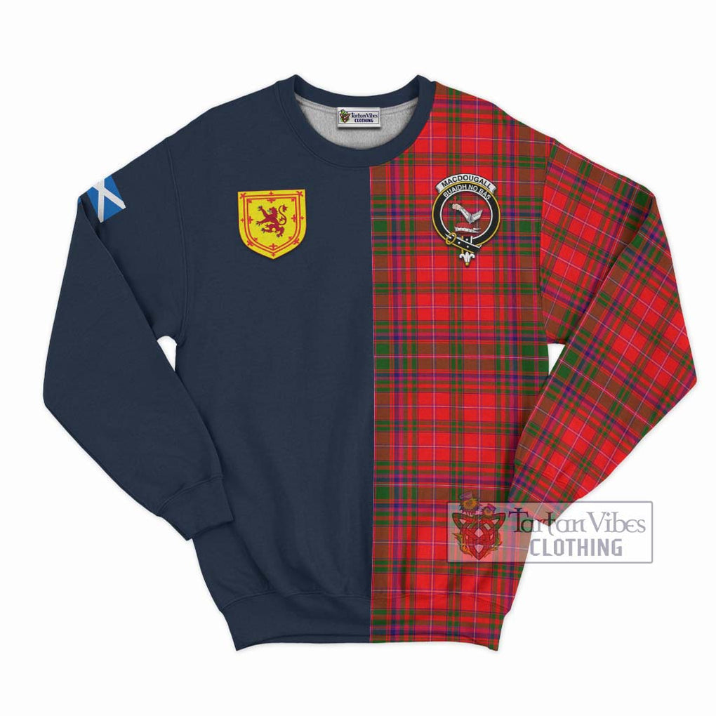 Tartan Vibes Clothing MacDougall Modern Tartan Sweatshirt with Scottish Lion Royal Arm Half Style