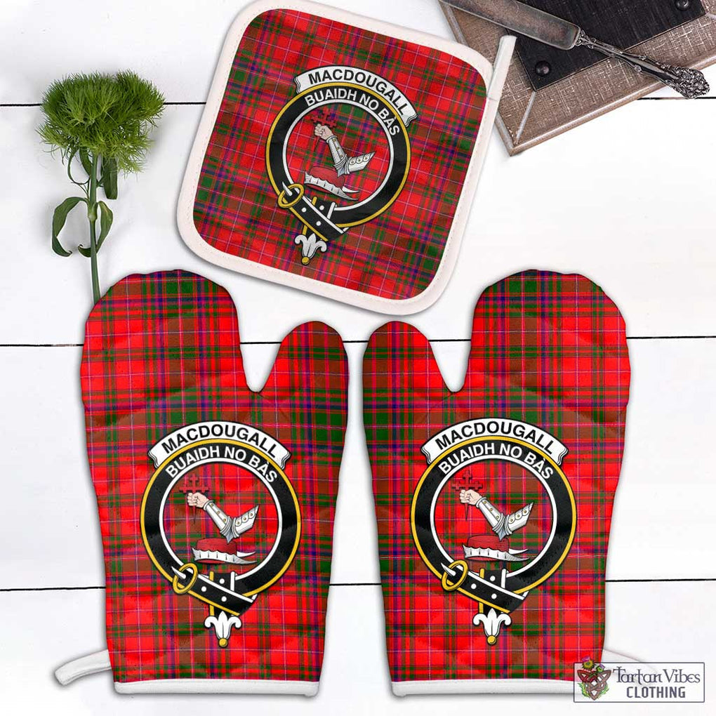 MacDougall Modern Tartan Combo Oven Mitt & Pot-Holder with Family Crest Combo 1 Oven Mitt & 1 Pot-Holder White - Tartan Vibes Clothing