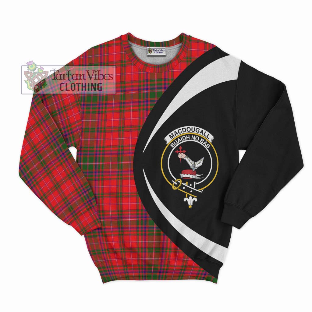 MacDougall Modern Tartan Sweatshirt with Family Crest Circle Style Unisex - Tartan Vibes Clothing