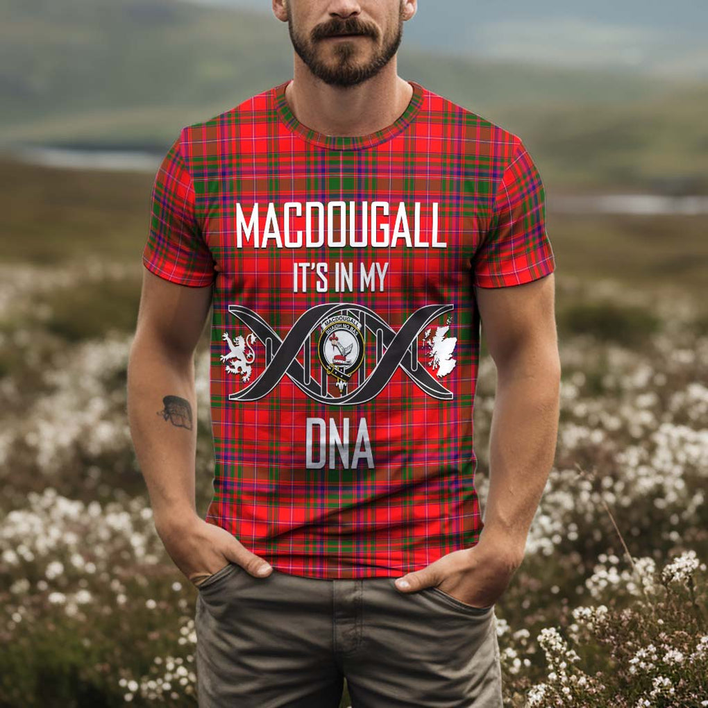 MacDougall Modern Tartan T-Shirt with Family Crest DNA In Me Style Kid's Shirt - Tartan Vibes Clothing