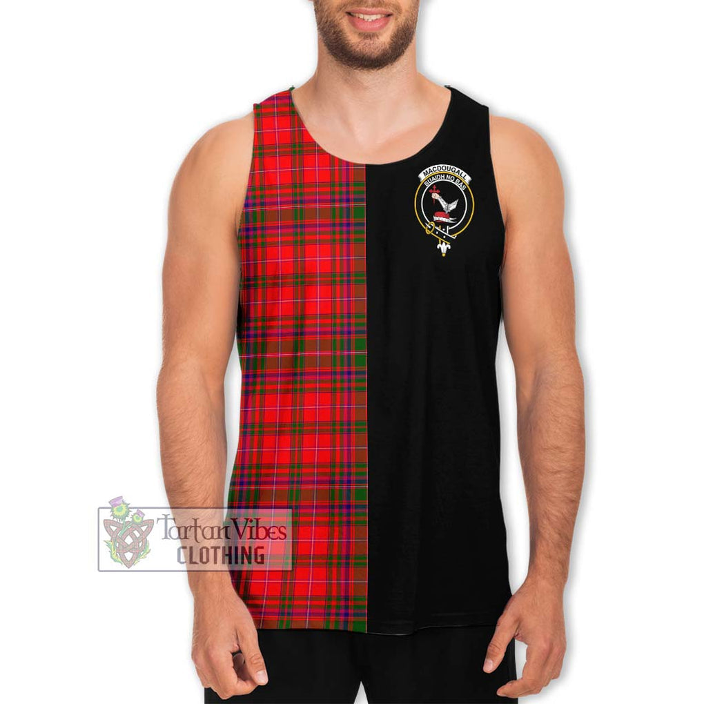 MacDougall Modern Tartan Men's Tank Top with Family Crest and Half Of Me Style Men - Tartanvibesclothing Shop