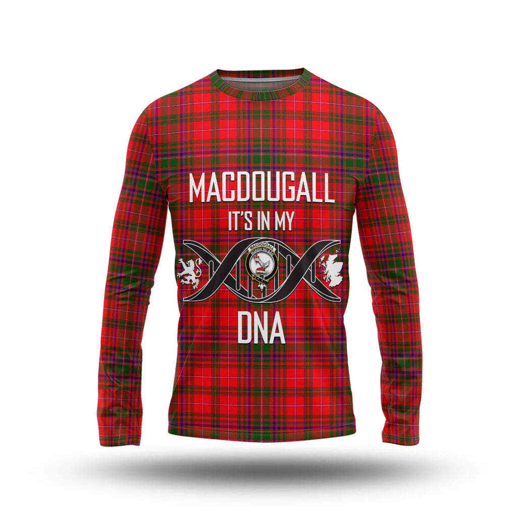 MacDougall Modern Tartan Long Sleeve T-Shirt with Family Crest DNA In Me Style Unisex - Tartanvibesclothing Shop