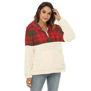 MacDougall Modern Tartan Women's Borg Fleece Hoodie With Half Zip