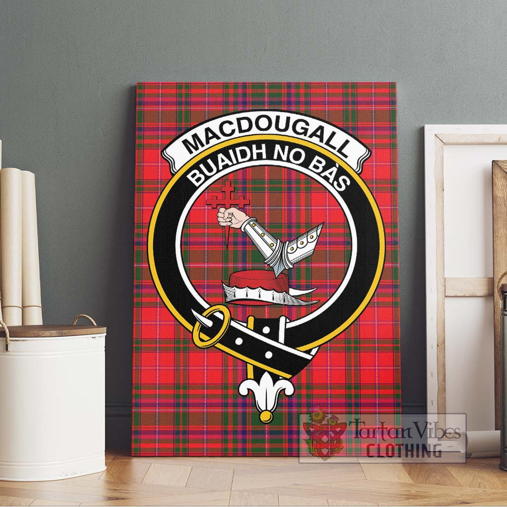 MacDougall Modern Tartan Canvas Print Wall Art with Family Crest Without Frame - Tartan Vibes Clothing