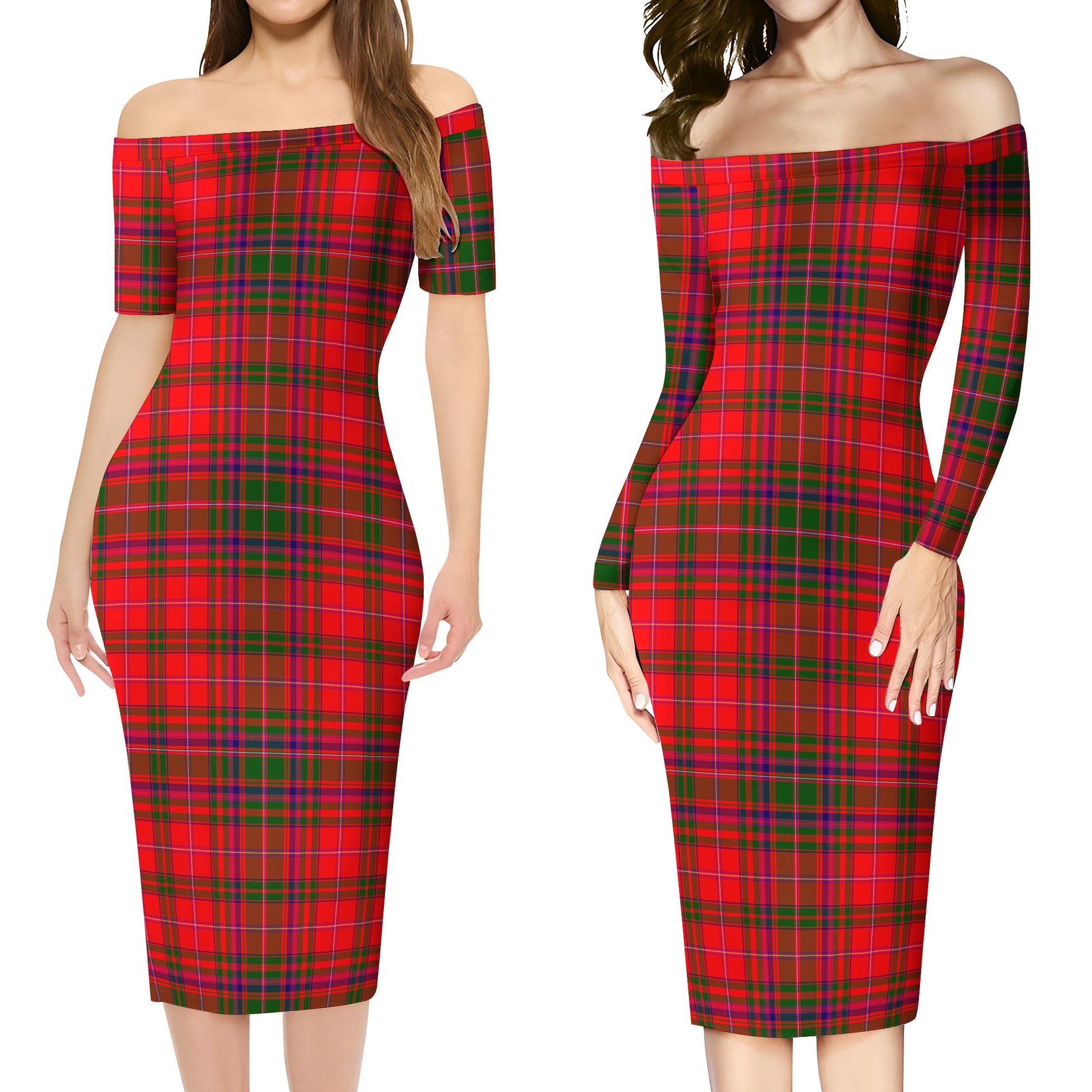 MacDougall Modern Tartan Off Shoulder Lady Dress Women's Dress - Tartanvibesclothing