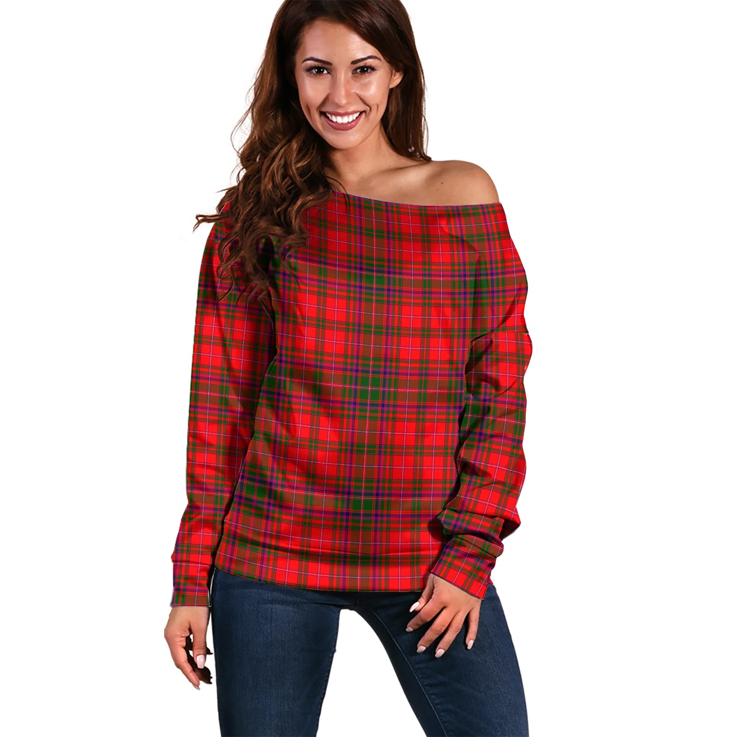 MacDougall Modern Tartan Off Shoulder Women Sweater Women - Tartanvibesclothing