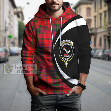 MacDougall Modern Tartan Hoodie with Family Crest Circle Style