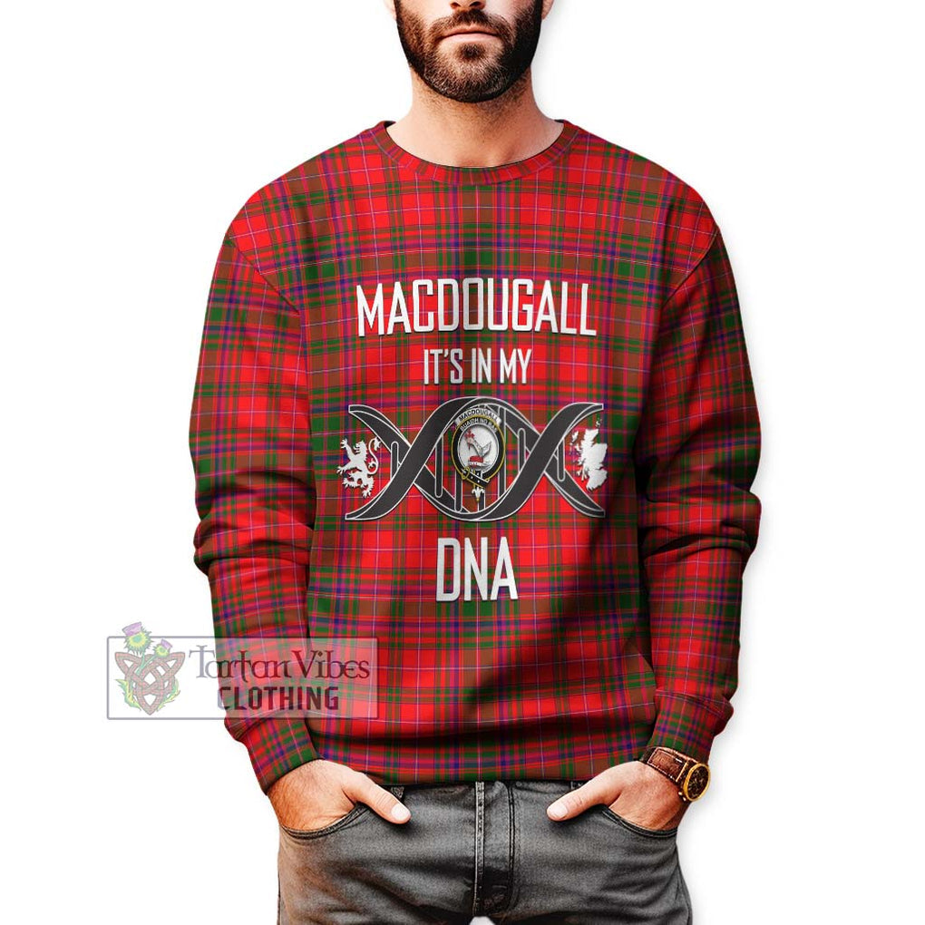 MacDougall Modern Tartan Sweatshirt with Family Crest DNA In Me Style Unisex - Tartanvibesclothing Shop