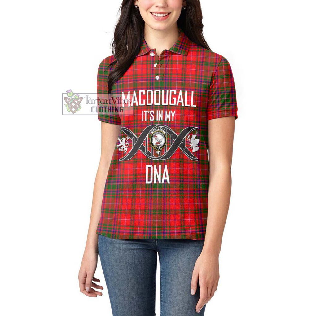 MacDougall Modern Tartan Women's Polo Shirt with Family Crest DNA In Me Style Women - Tartanvibesclothing Shop