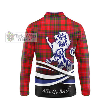 MacDougall Modern Tartan Long Sleeve Polo Shirt with Alba Gu Brath Regal Lion Emblem