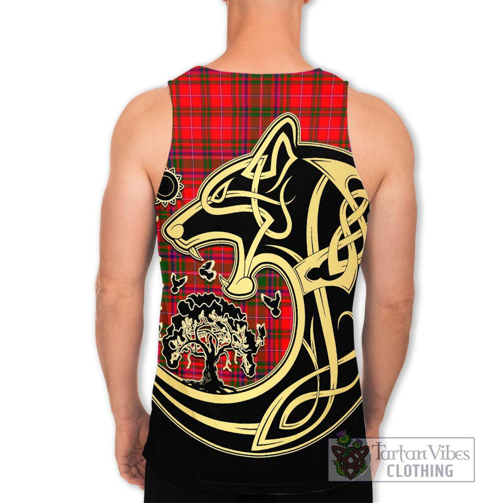 MacDougall Modern Tartan Men's Tank Top with Family Crest Celtic Wolf Style - Tartan Vibes Clothing