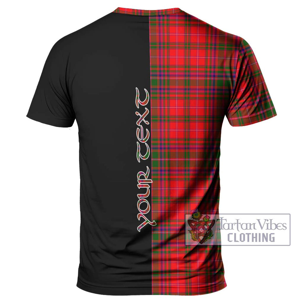 MacDougall Modern Tartan T-Shirt with Family Crest and Half Of Me Style - Tartanvibesclothing Shop