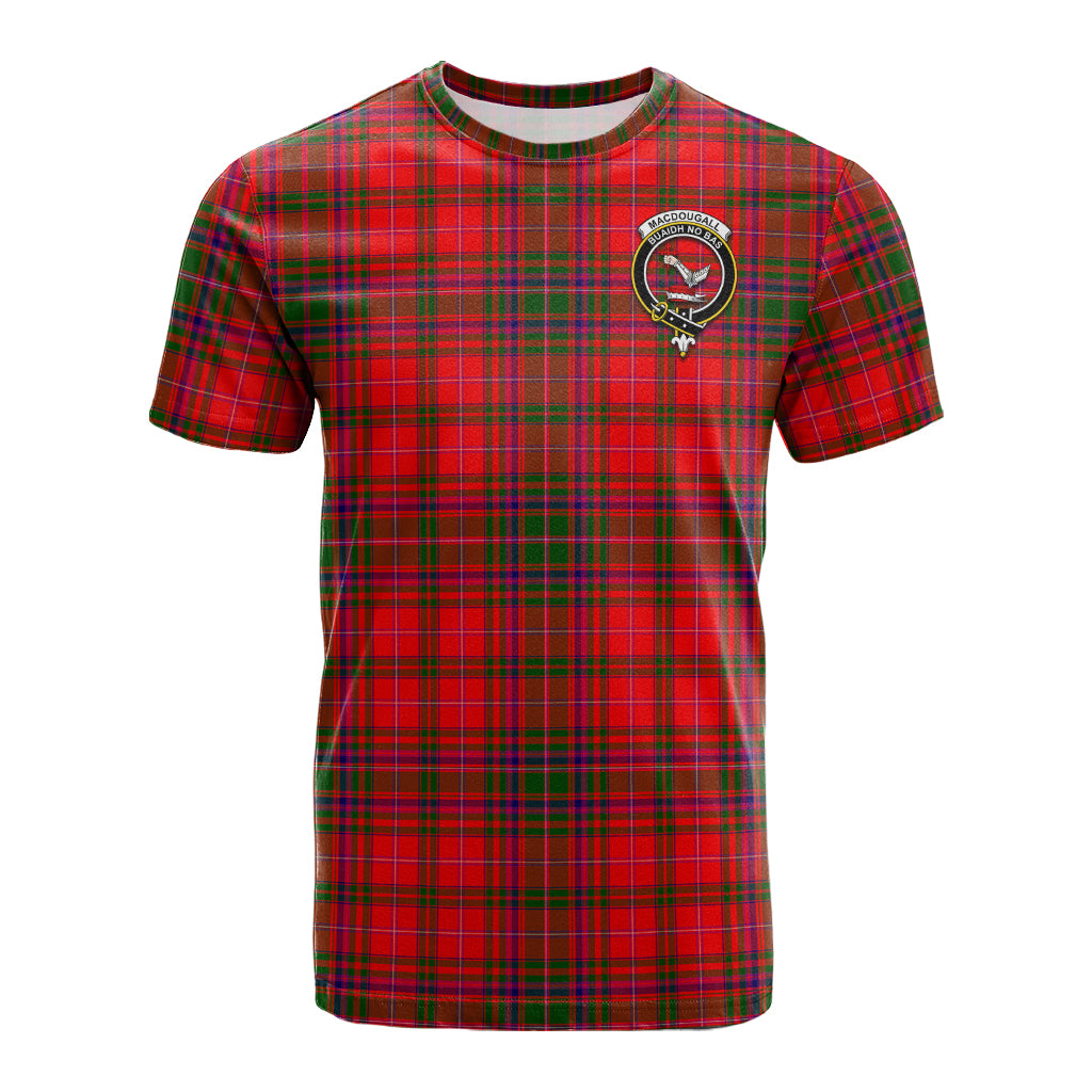 MacDougall Modern Tartan T-Shirt with Family Crest - Tartan Vibes Clothing