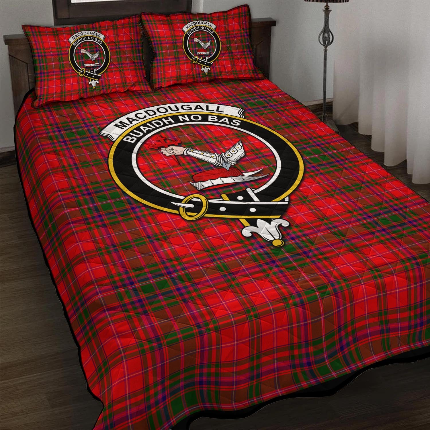 MacDougall Modern Tartan Quilt Bed Set with Family Crest - Tartan Vibes Clothing