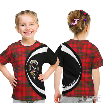 MacDougall Modern Tartan Kid T-Shirt with Family Crest Circle Style