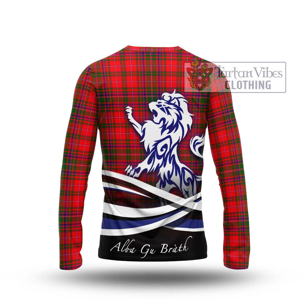 MacDougall Modern Tartan Long Sleeve T-Shirt with Alba Gu Brath Regal Lion Emblem - Tartanvibesclothing Shop