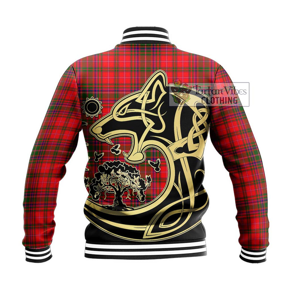 MacDougall Modern Tartan Baseball Jacket with Family Crest Celtic Wolf Style - Tartan Vibes Clothing