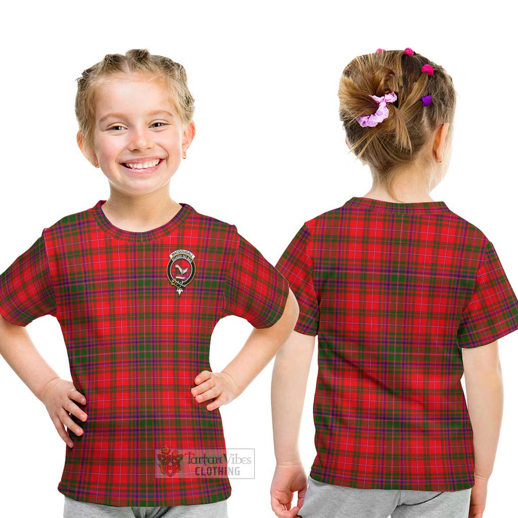 MacDougall Modern Tartan Kid T-Shirt with Family Crest - Tartanvibesclothing Shop