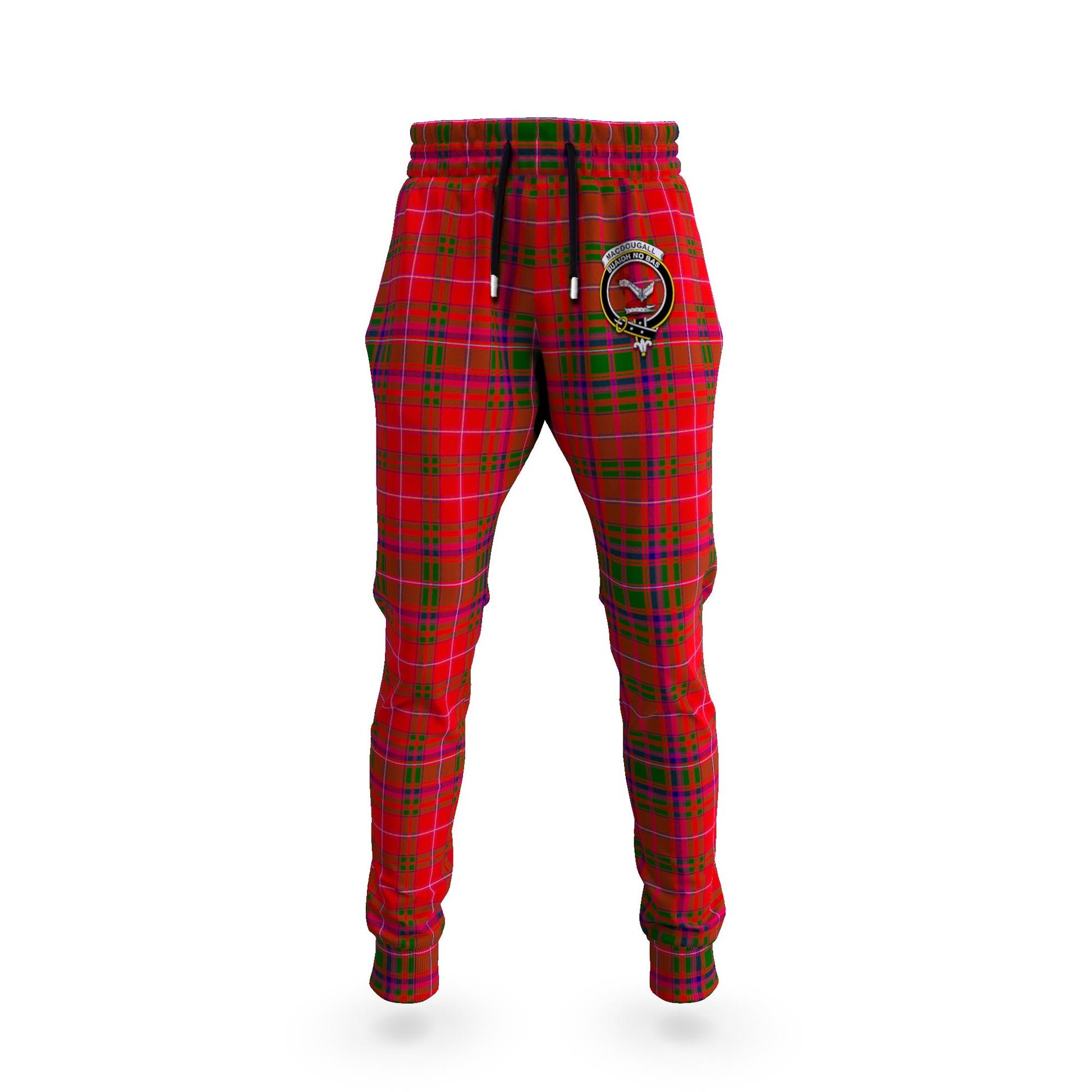 MacDougall Modern Tartan Joggers Pants with Family Crest 5XL - Tartan Vibes Clothing