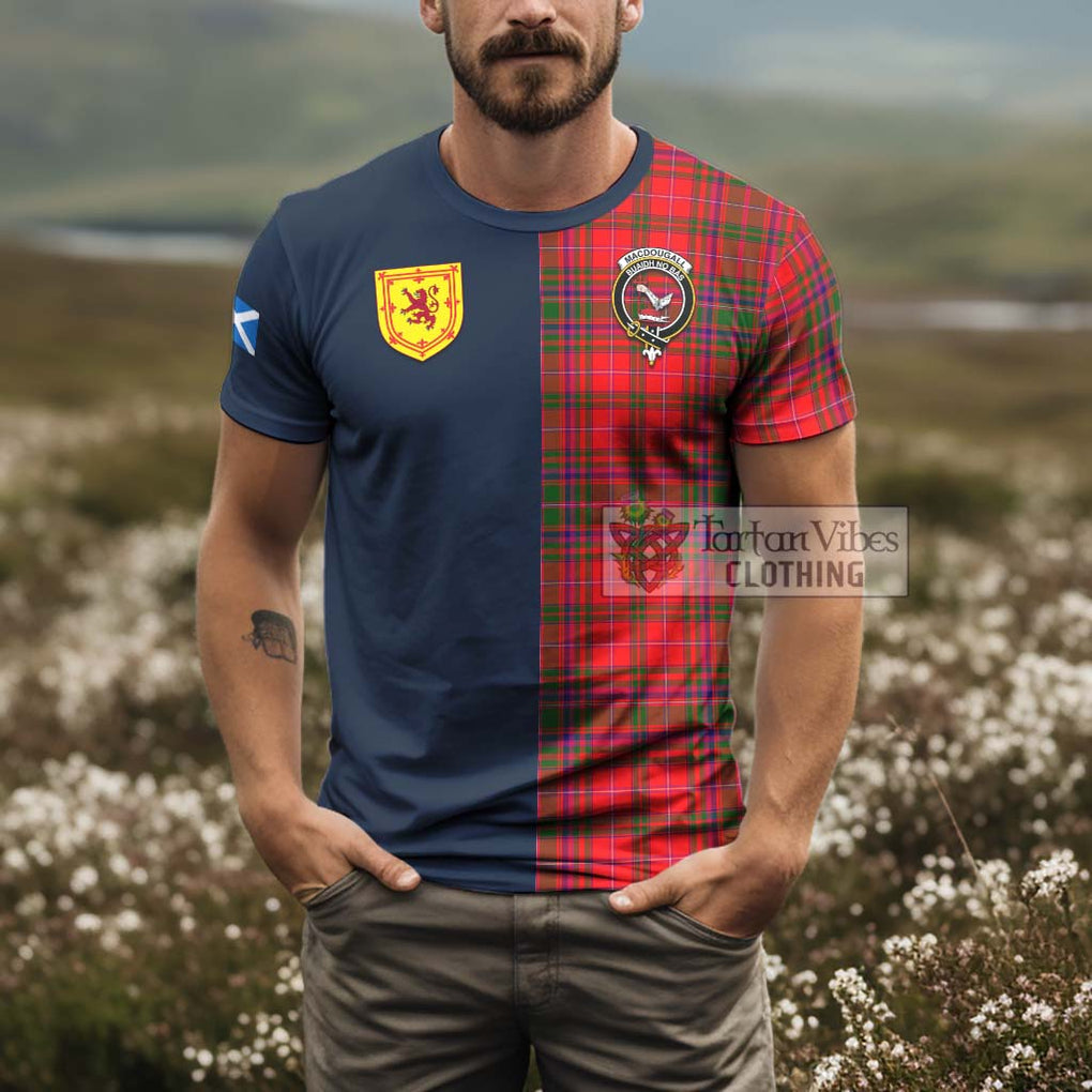 Tartan Vibes Clothing MacDougall Modern Tartan T-Shirt Alba with Scottish Lion Royal Arm Half Style