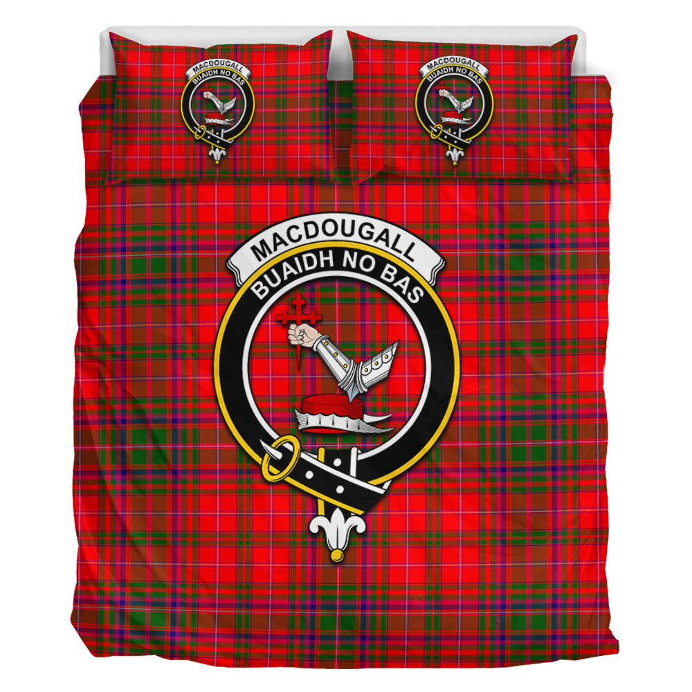 MacDougall Modern Tartan Bedding Set with Family Crest - Tartan Vibes Clothing