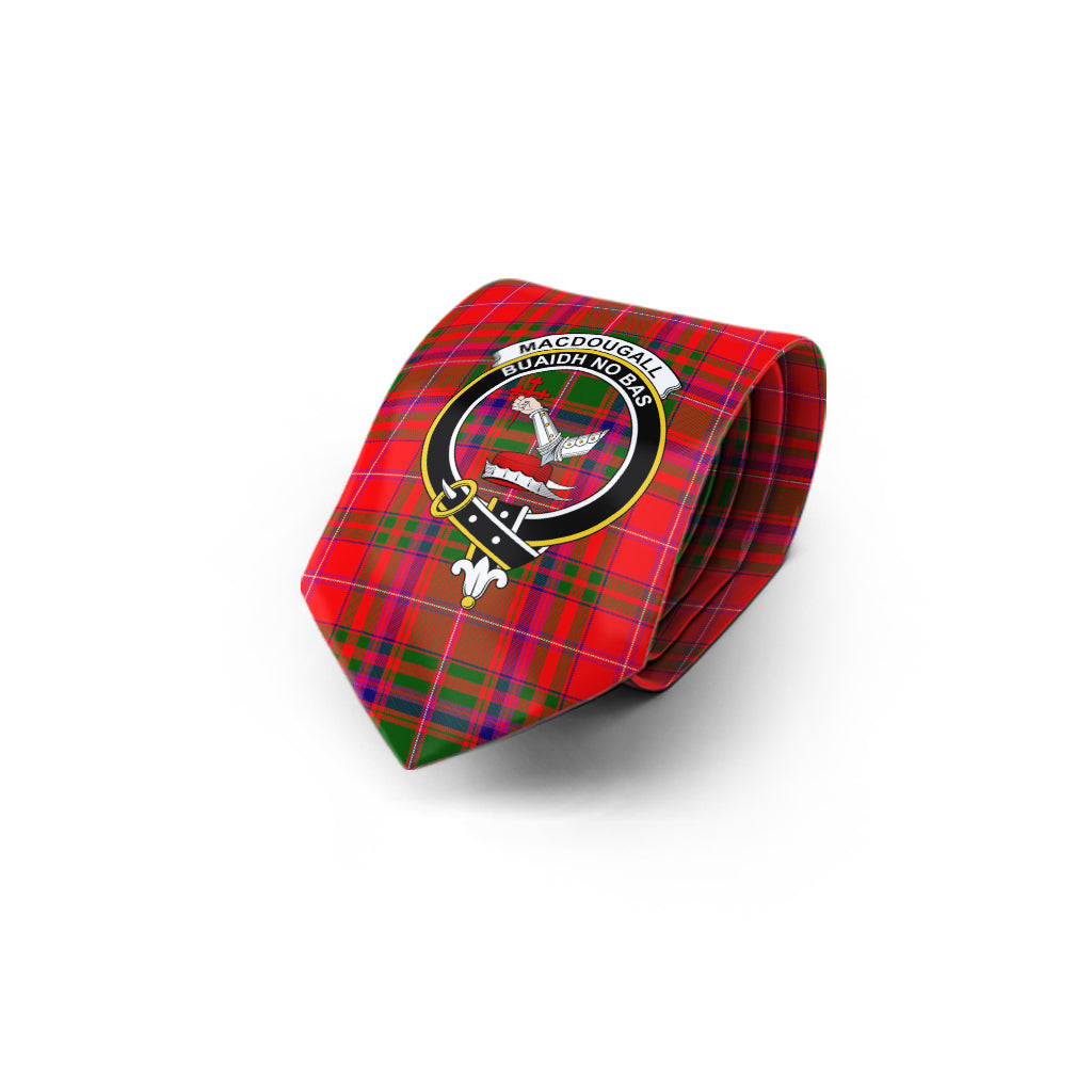 MacDougall Modern Tartan Classic Necktie with Family Crest - Tartan Vibes Clothing