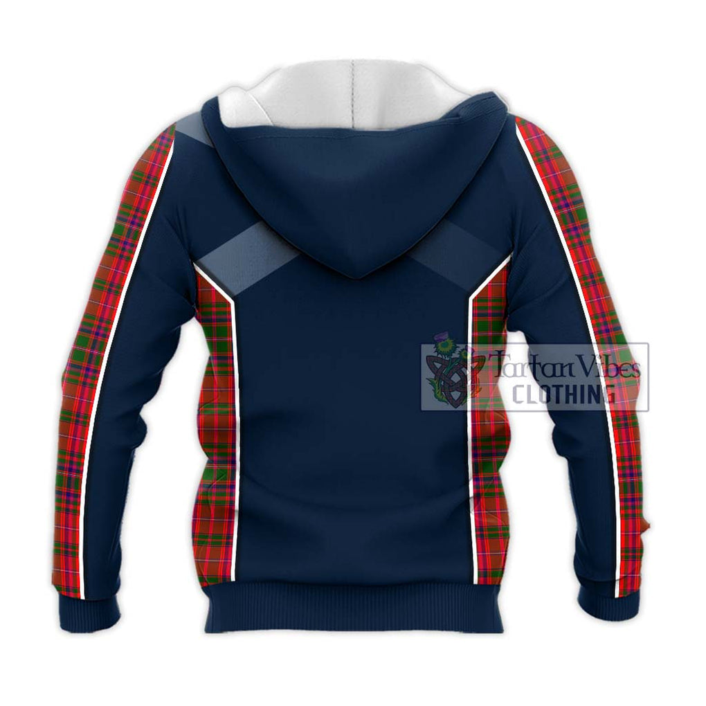 MacDougall Modern Tartan Knitted Hoodie with Family Crest and Lion Rampant Vibes Sport Style - Tartan Vibes Clothing