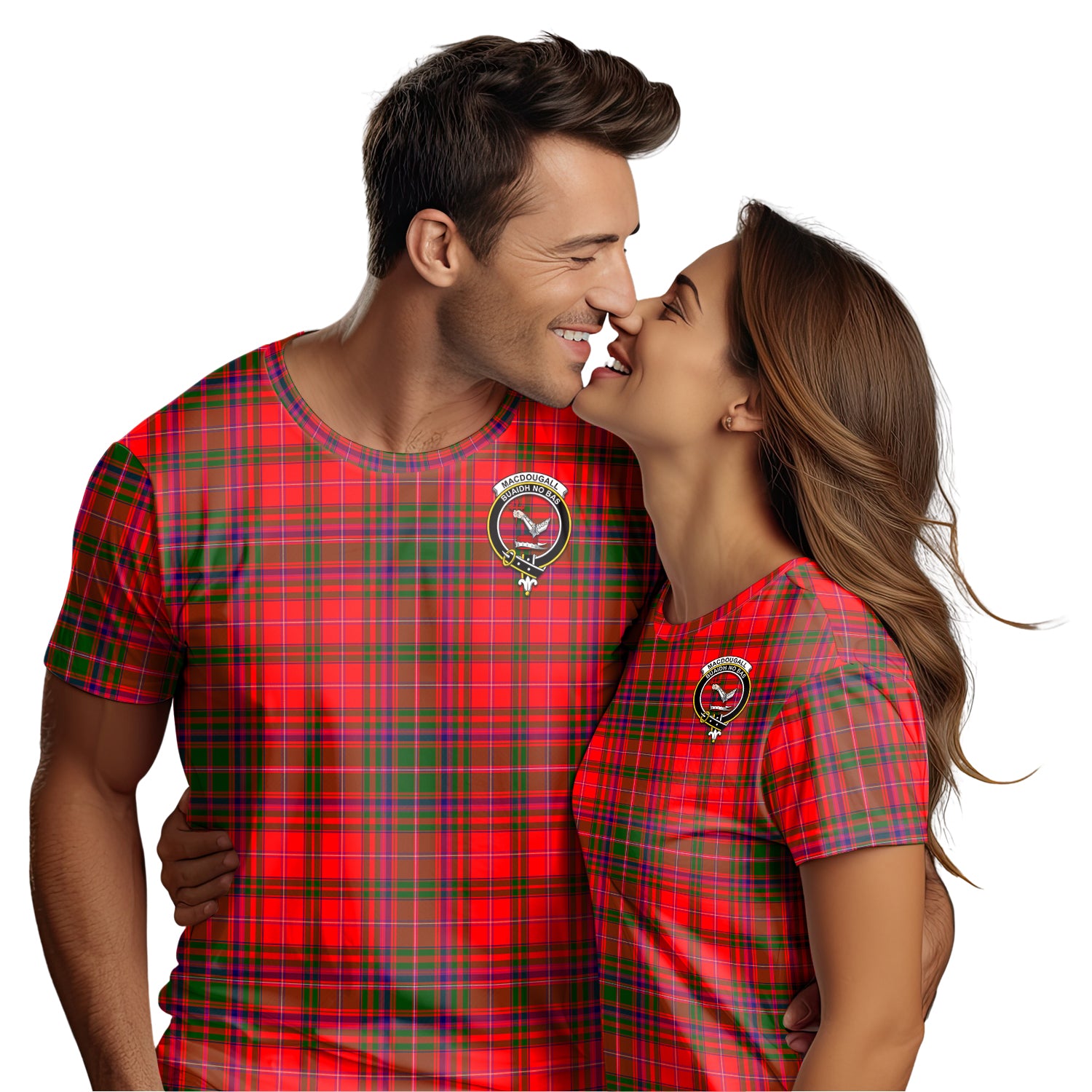 MacDougall Modern Tartan T-Shirt with Family Crest - Tartan Vibes Clothing