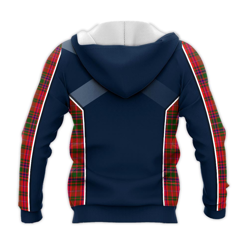 Tartan Vibes Clothing MacDougall Modern Tartan Knitted Hoodie with Family Crest and Scottish Thistle Vibes Sport Style